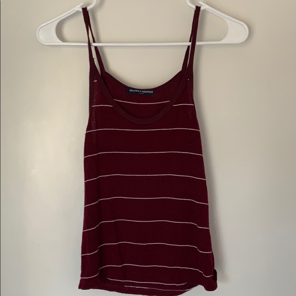 brandy dark red striped tank